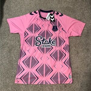 2022-23 Everton FC Hummel Away Pink Soccer L Kit Jersey EPL BRAND NEW W TAGS